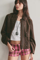 Ana Plaid Micro Shorts