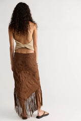 Fringe Element Midi Skirt