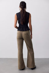 Break The Ice Linen Slouch Flare Pants