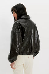 Citizens of Humanity Bubble Hem Leather Bomber Jacket