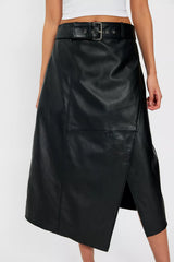 Deadwood Kalmer Leather Midi Skirt