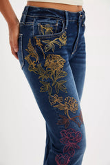 Driftwood Wyatt Embroidered Flare Jeans