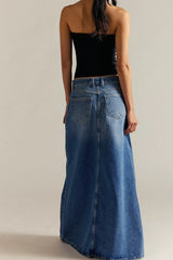 We The Free Come As You Are Denim Maxi Skirt