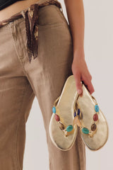 Farasha Beaded Thong Sandals