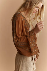 Calla Embellished Cape Top