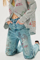 Found Hand Art Jeans