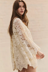 For Love & Lemons Kaia Corded Lace Mini Dress