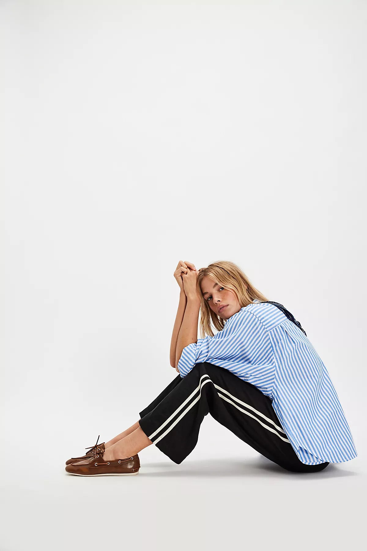 DONNI. The Linen Stripe Crop Pants