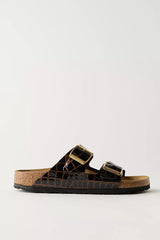 Birkenstock Arizona Croc-Embossed Sandals