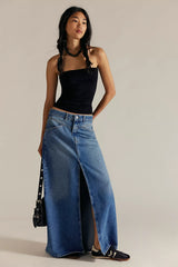 We The Free Come As You Are Denim Maxi Skirt