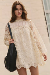 For Love & Lemons Kaia Corded Lace Mini Dress