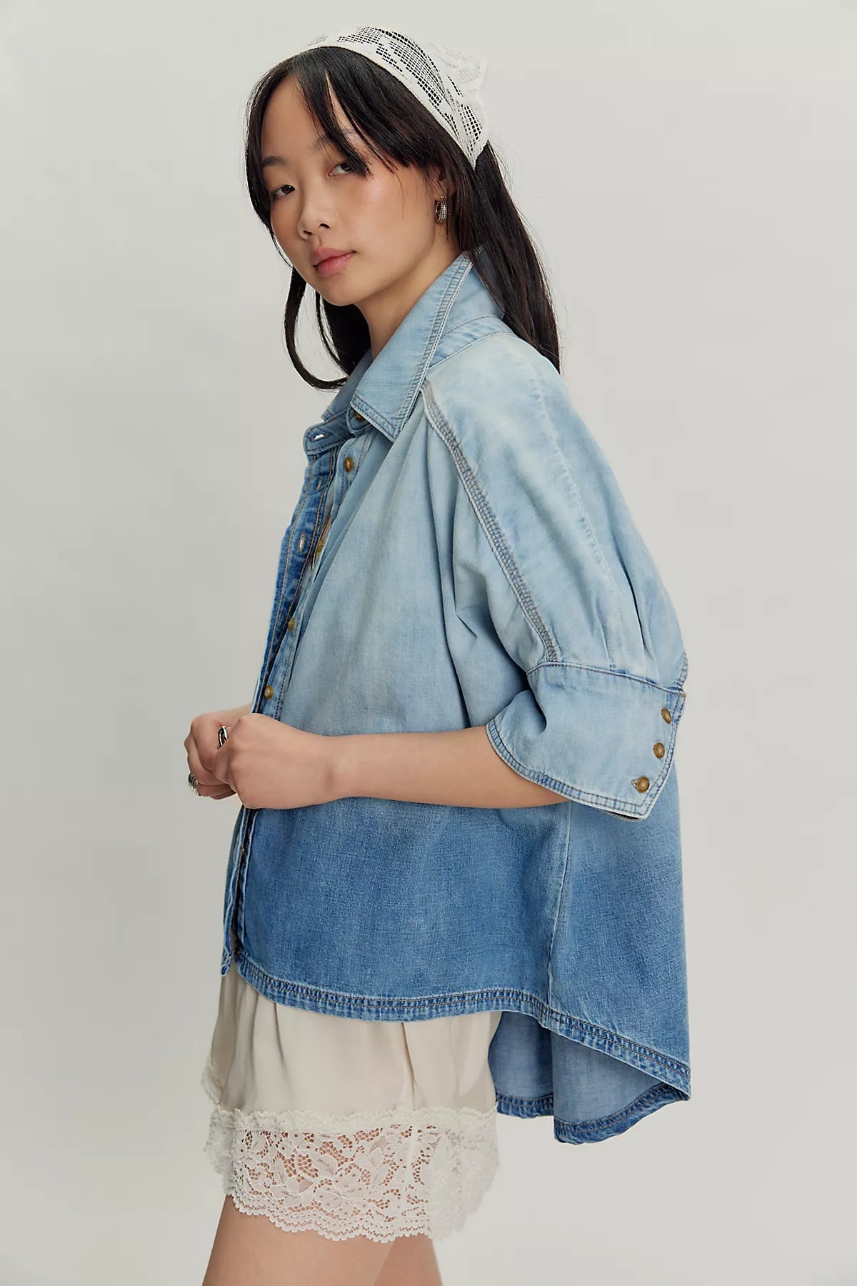 We The Free Seaside Denim Button Down