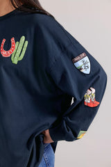 Daydreamer Western Patches Long Sleeve Tee