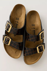 Birkenstock Arizona Croc-Embossed Sandals