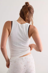 Fresh In Love Pointelle Scoop Neck Tank