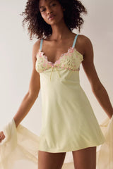 For Love & Lemons Twilight Rose Mini Slip Dress