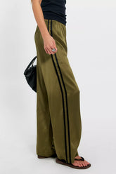 DONNI. The Silk Stripe Simple Pants