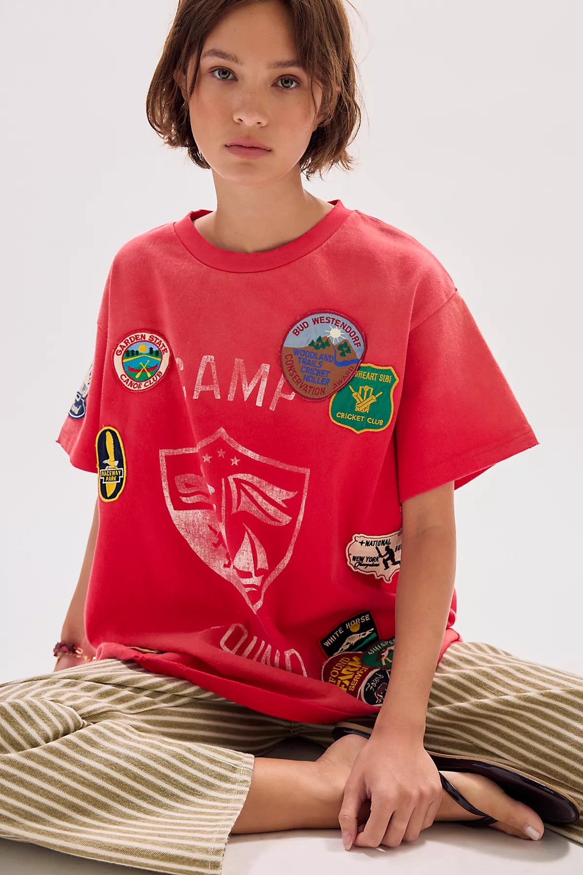 Found Embroidered Patches Camp Tee