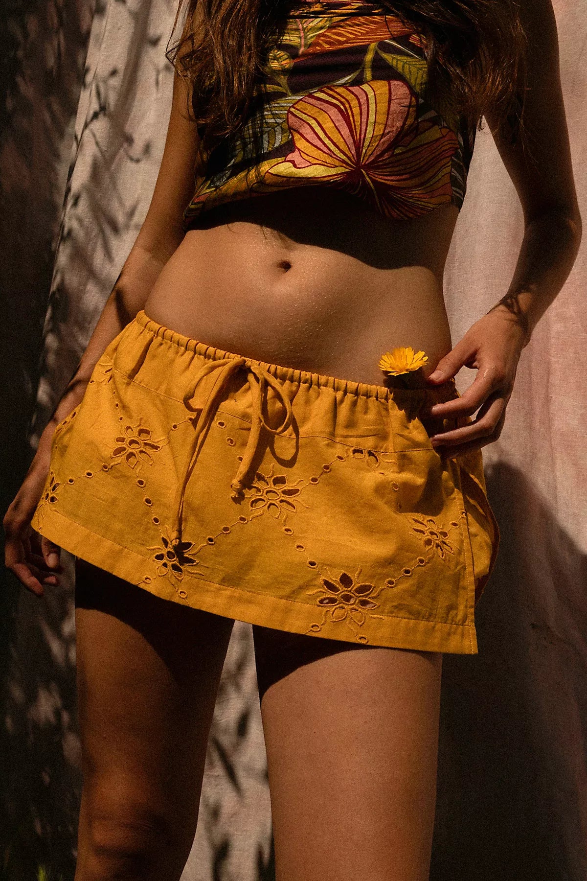 Matthew Williamson x Free People Mesquida Broderie Anglais Low-Rise Skort