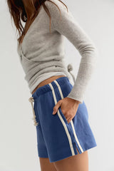 DONNI. The Stripe Eco-Terry Shorts