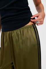 DONNI. The Silk Stripe Simple Pants
