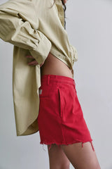 Denimist Blair Double-Pleated Shorts