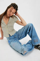 Closed Nikka Patched Wide-Leg Jeans