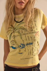 Daydreamer Postcards Burnout Vintage Baby Tee