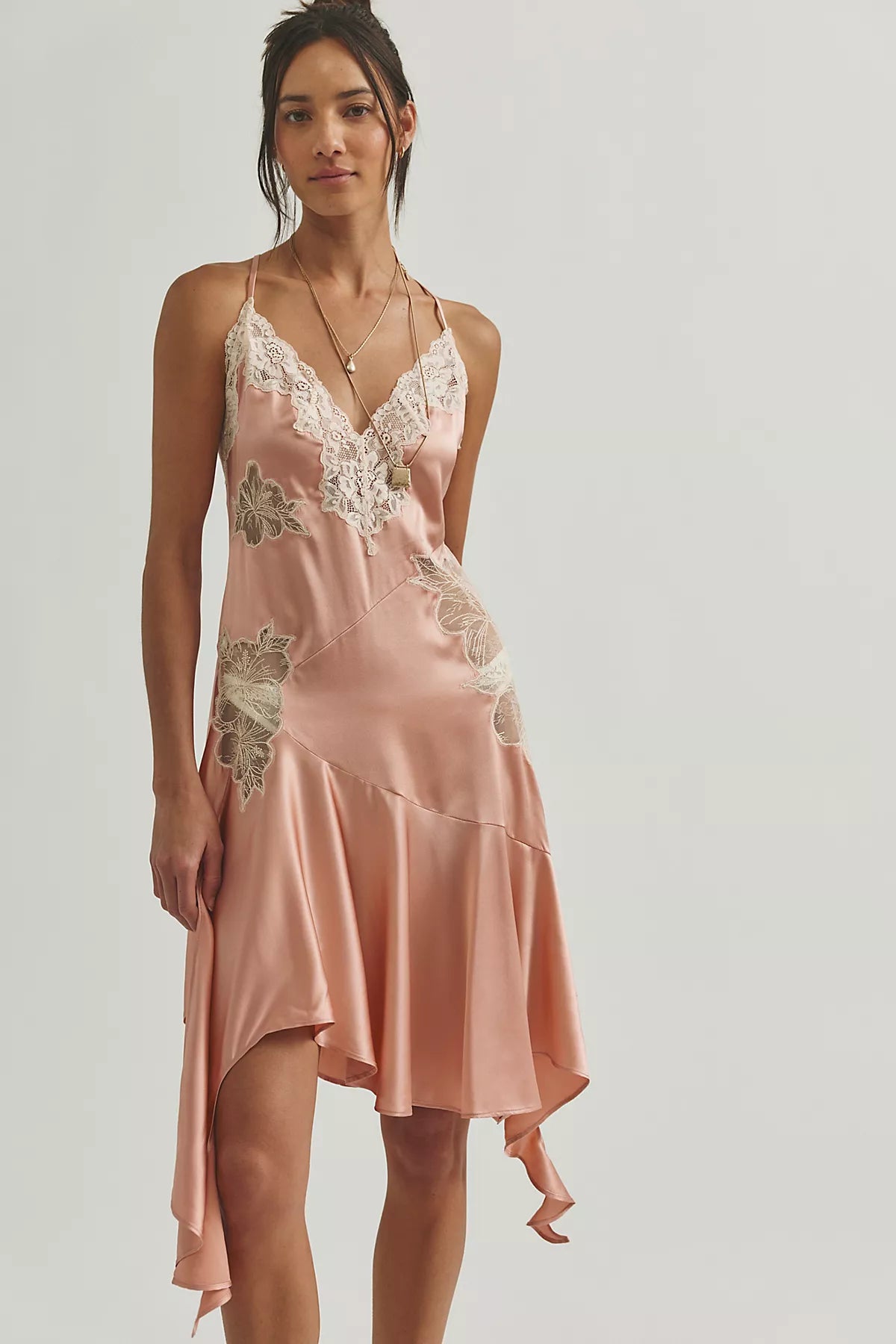 For Love & Lemons Lani Silk Midi Dress
