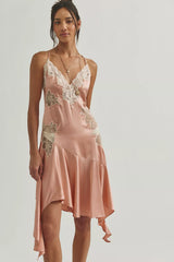 For Love & Lemons Lani Silk Midi Dress