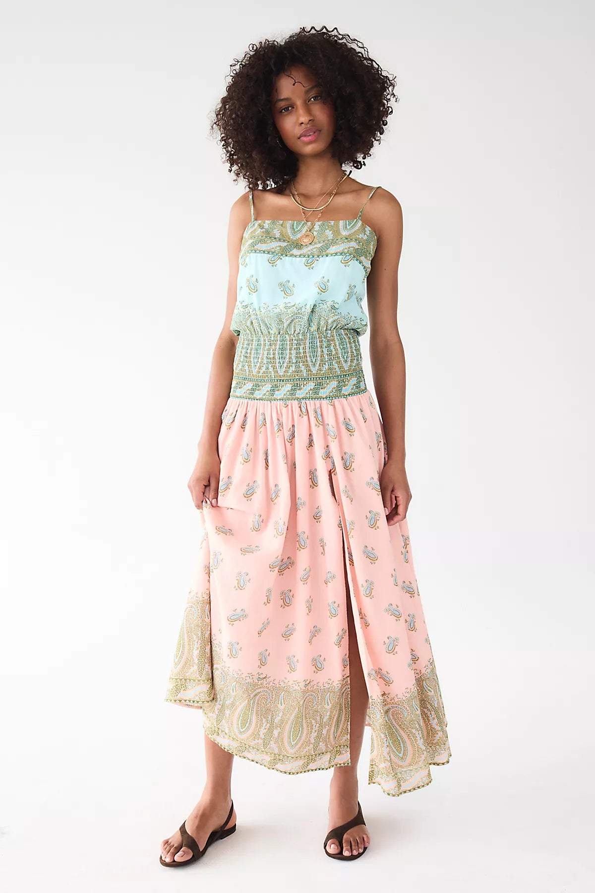 BOTEH Lucent Drop-Waist Midi Dress