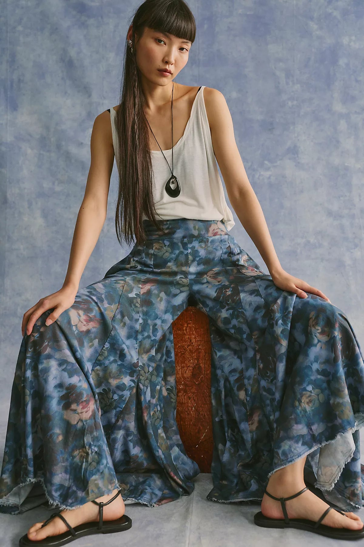 Fallen Star Printed Wide-Leg Pants