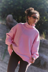 A Cut Above Mock Neck Pullover Sweatshirt
