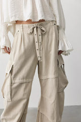 We The Free Reef Curved Linen Cargo Pants