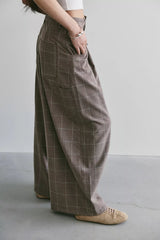 About It Baggy Plaid Suit Trousers