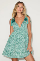 Darling Composure Black Jacquard Floral Tie-Strap Mini Dress