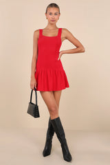 Playful Attitude Blue Sleeveless Seamed Drop-Waist Mini Dress