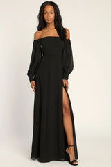 Feel the Romance Emerald Green Off-the-Shoulder Maxi Dress