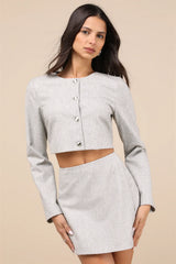 Preppy Pursuit Heather Grey Two-Piece Long Sleeve Mini Dress