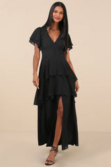 Midnight Mood Emerald Green Tiered Maxi Dress