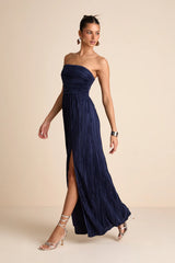 Poised Performance Chartreuse Plisse One-Shoulder Maxi Dress