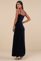 Graceful Glamour Dusty Purple Velvet Surplice Maxi Dress