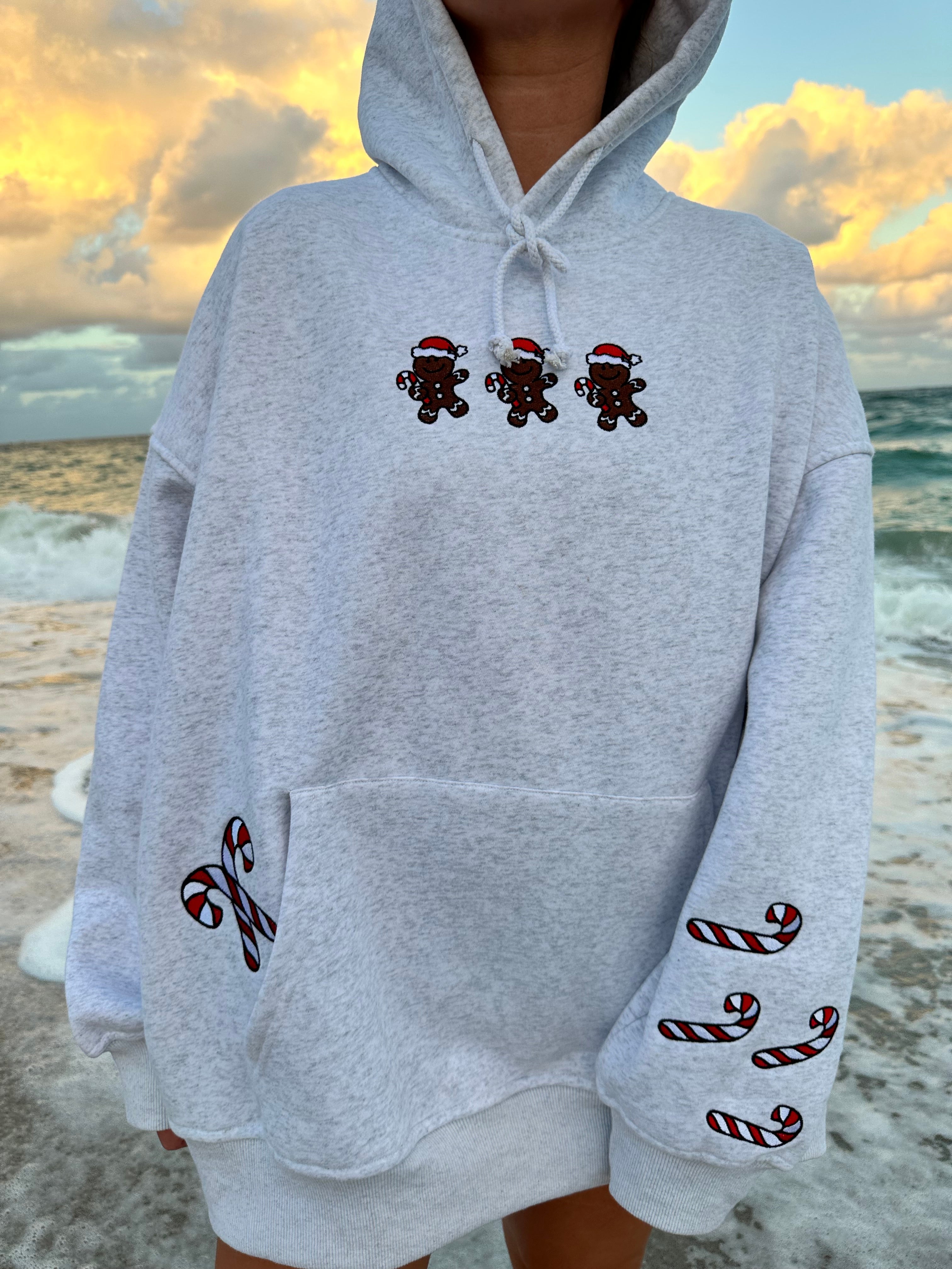 Pearl Grey Gingerbread Recipe Christmas Embroider Hoodie