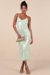 Cahya White Sequin Tie-Back Midi Dress