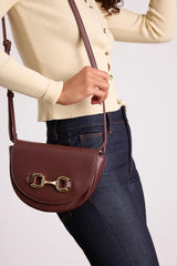Cassia Black Horsebit Crossbody Bag