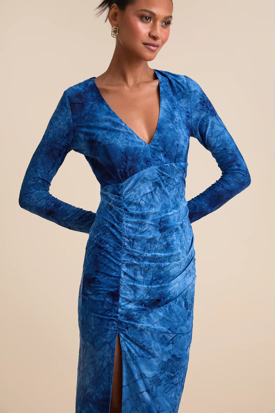 Dynamic Sensation Dark Mauve Floral Velvet Burnout Maxi Dress