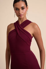Head to Cocktail Hour White Halter Neck Maxi Dress