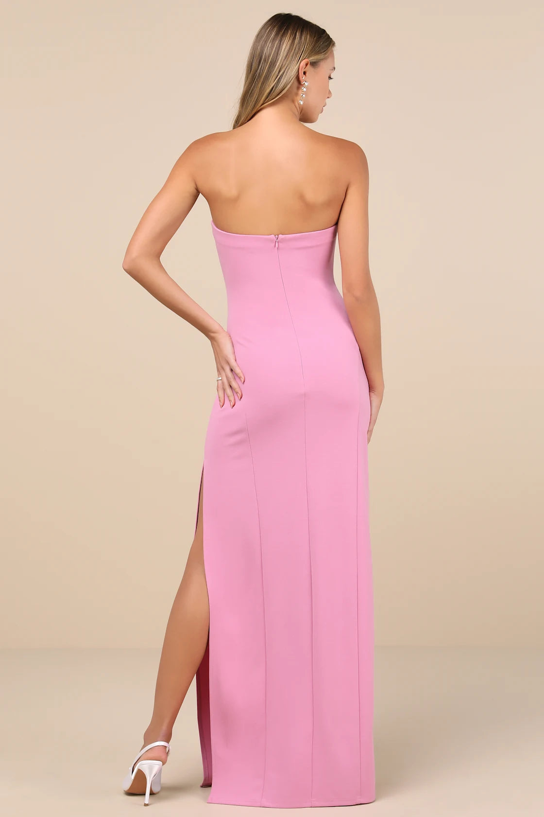 Famous Icon Black Strapless Column Maxi Dress