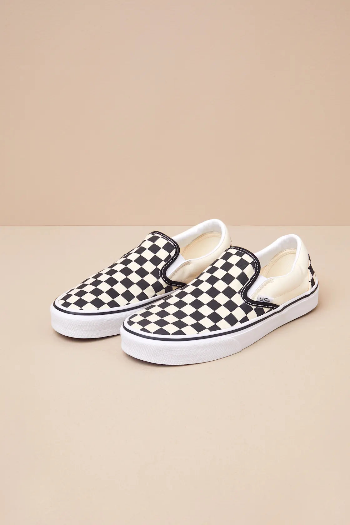Classic Black & White Checkerboard Slip-On Sneakers