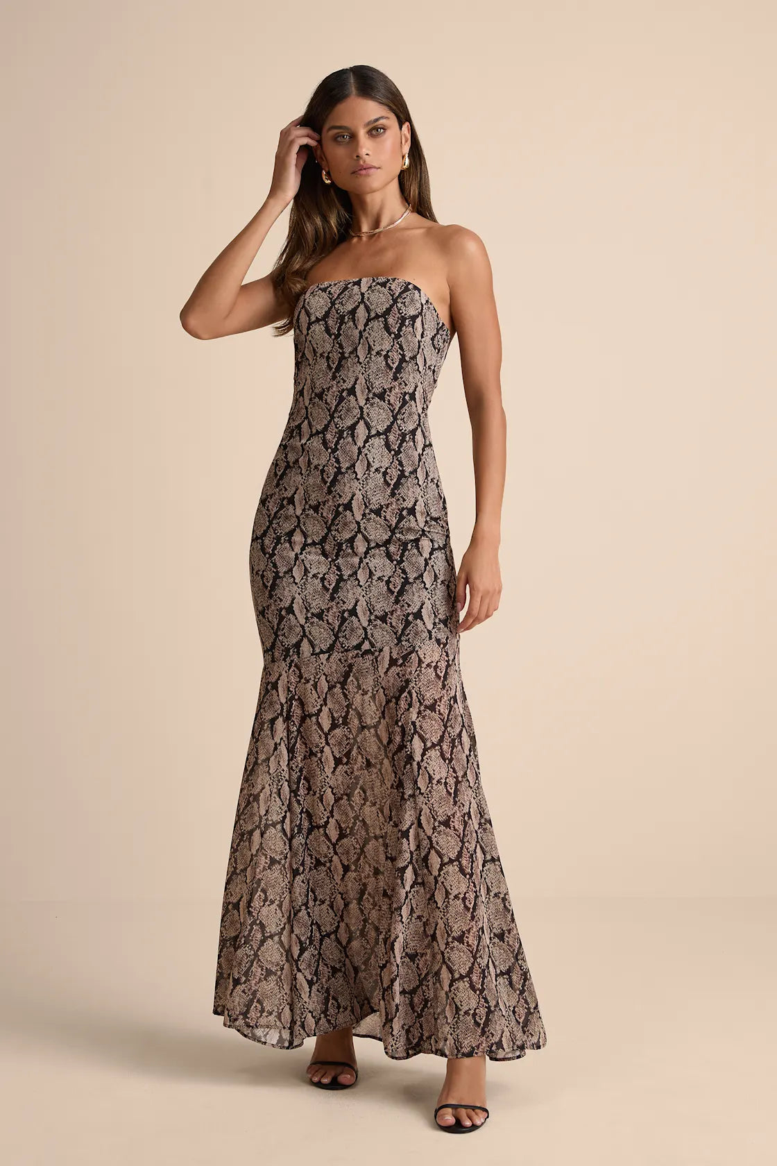 Cherette Dark Teal Strapless Maxi Dress